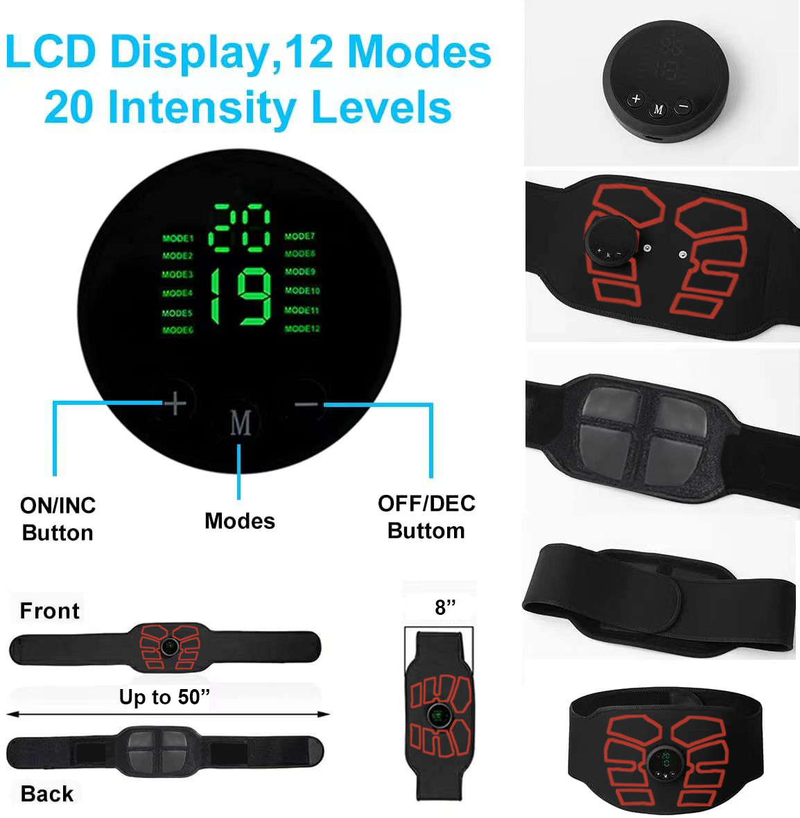 eAnjoy EMS Muscle Stimulator, Abdominal Toning Belt for Men and Women