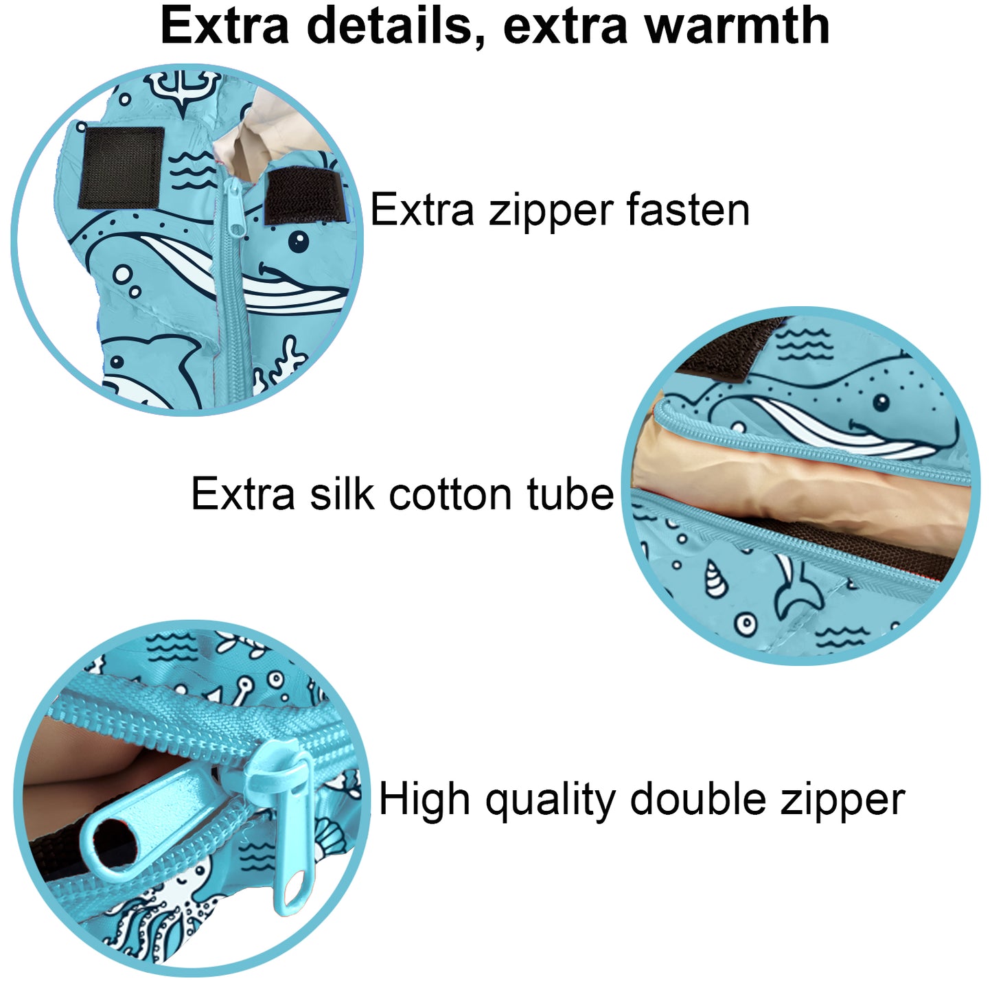 Ocean World Theme 4 Seasons Indoor/Outdoor Kids Sleeping Bags - Kids version