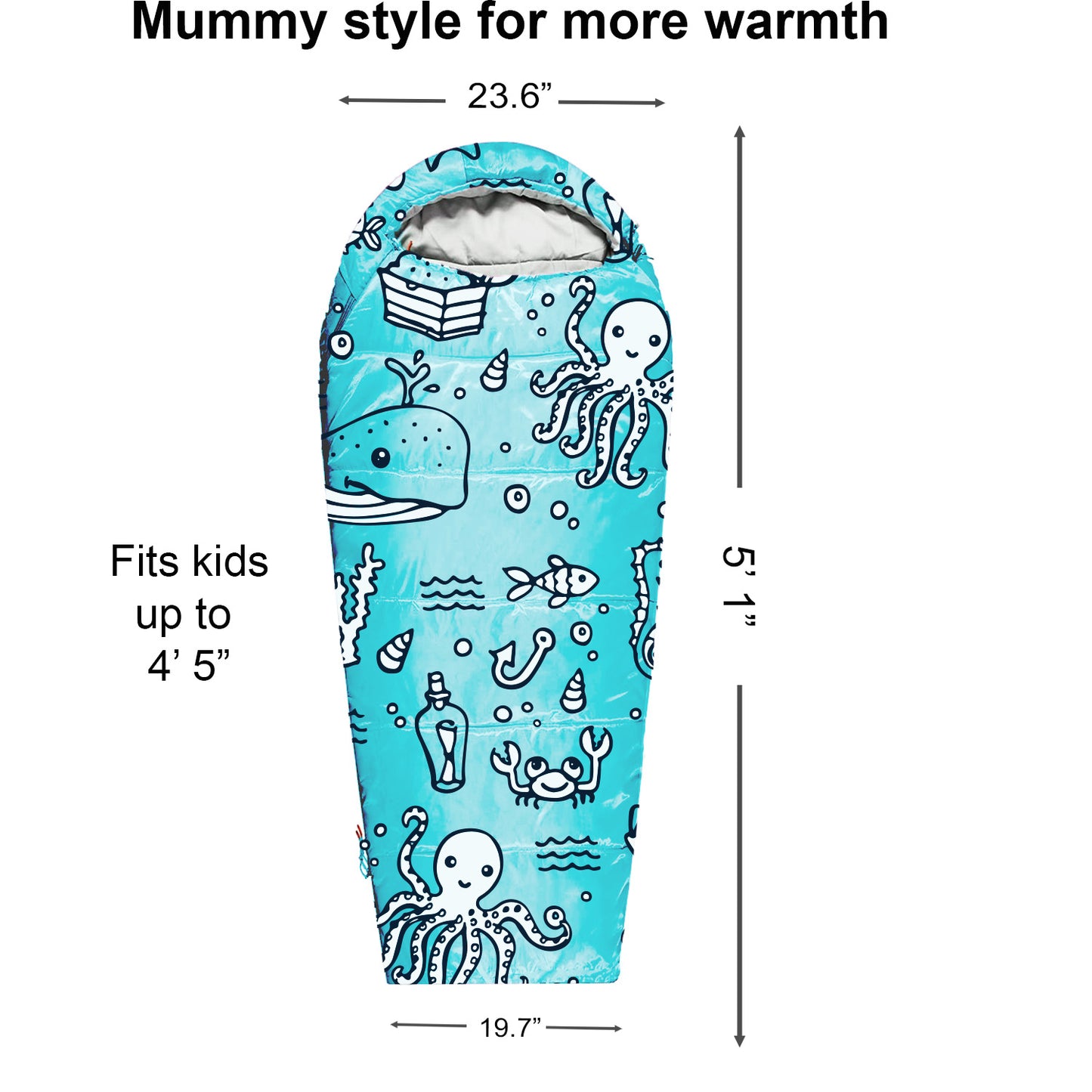Ocean World Theme 4 Seasons Indoor/Outdoor Kids Sleeping Bags - Kids version