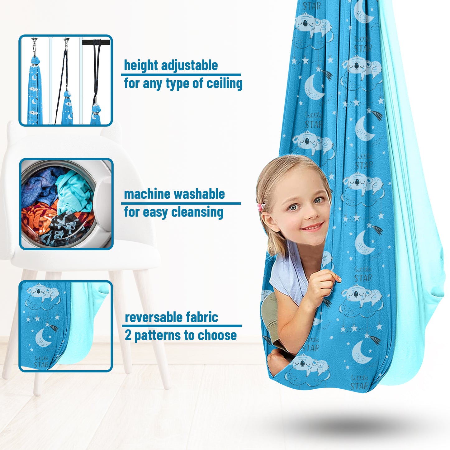 Little Star Theme Kids Swing Chair