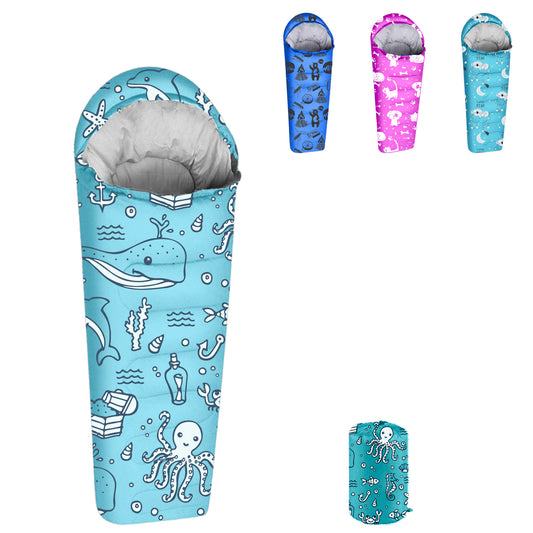 Ocean World Theme 4 Seasons Indoor/Outdoor Kids Sleeping Bags - Youth version