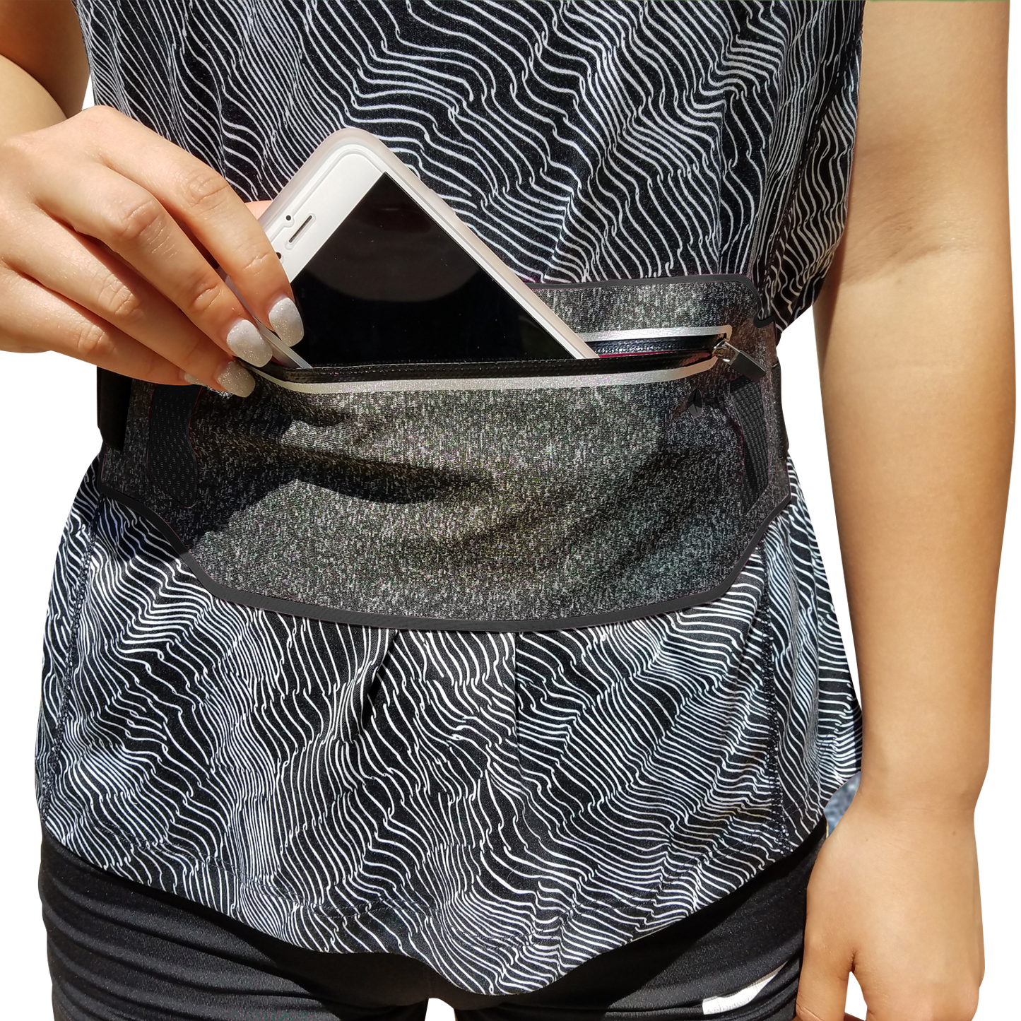 Ultra-Thin Water Resistant Running Belt - Black