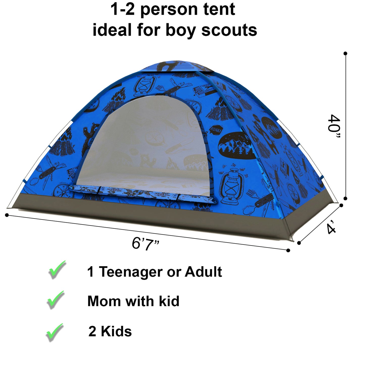 Kids Indoor/Outdoor Tent - Adventure theme