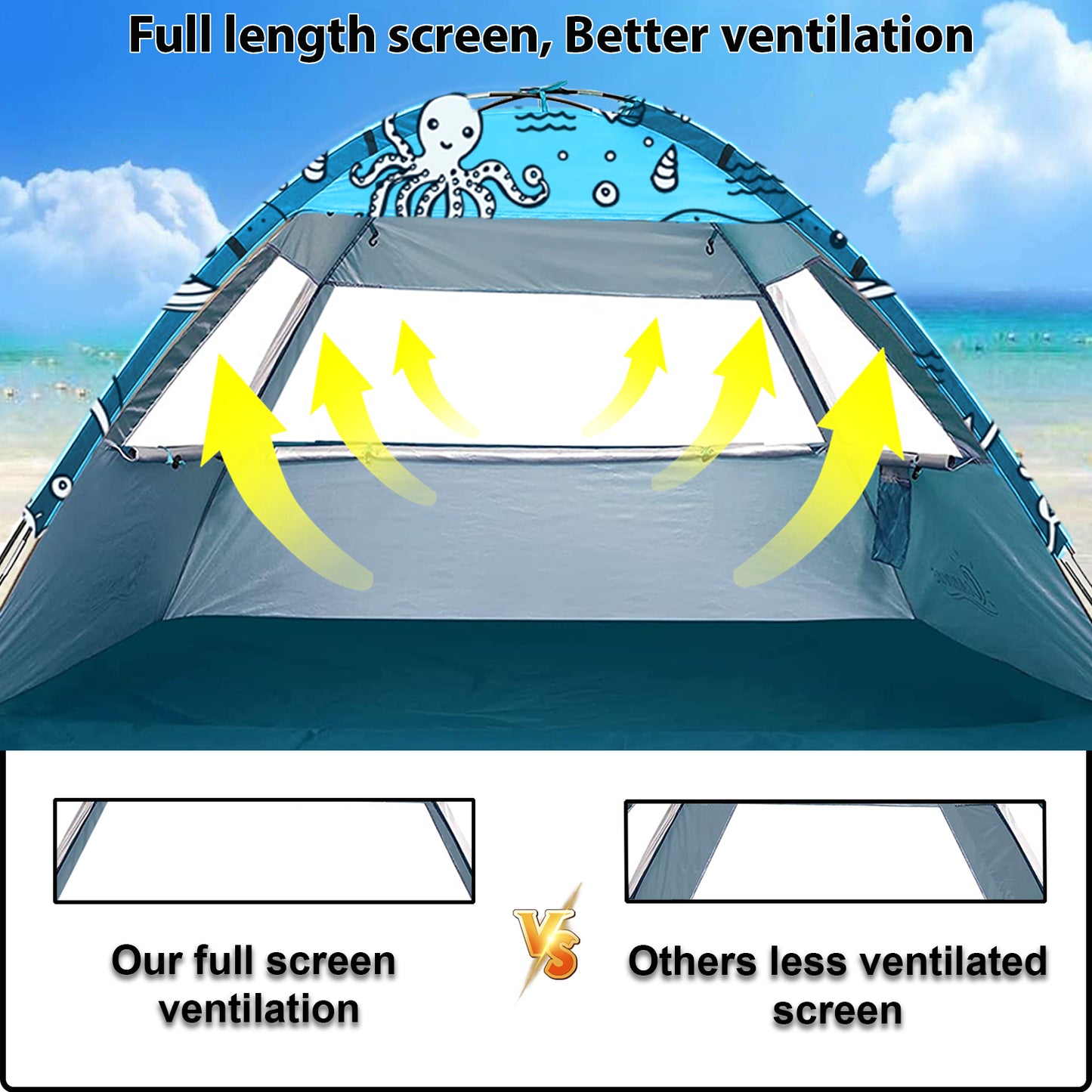 Ocean world beach tent for babies, toddlers and family