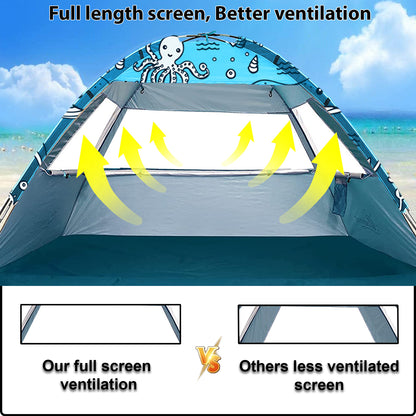 Ocean world beach tent for babies, toddlers and family