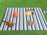 80" x 72" 3-Layer XXLarge Waterproof Outdoor Blanket - Blue Stripe