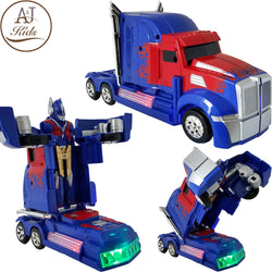 Battery Operated Bump and Go Transformers Toys for Kids - Optimus Prime