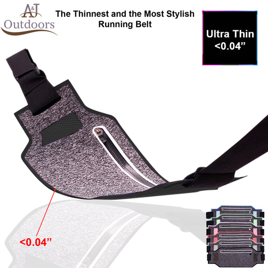 Ultra-Thin Water Resistant Running Belt - Black
