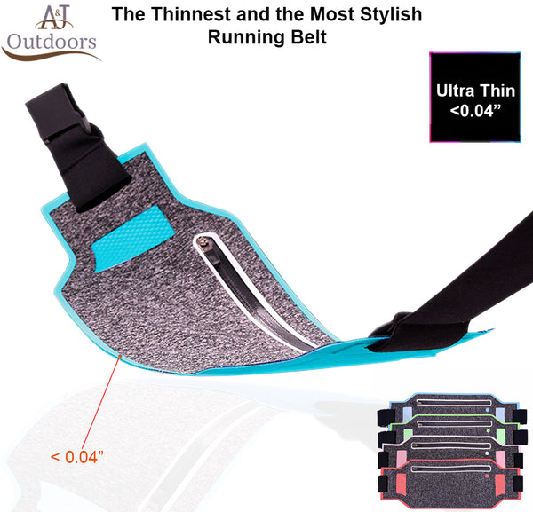 Ultra-Thin Water Resistant Running Belt - Blue