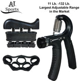 The Largest Resistance Range Hand Grip Strengthener + Finger Exerciser + Finger Stretcher