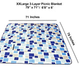 80" x 72" 3-Layer XXLarge Waterproof Outdoor Blanket - Magic Blue