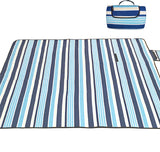 80" x 72" 3-Layer XXLarge Waterproof Outdoor Blanket - Blue Stripe