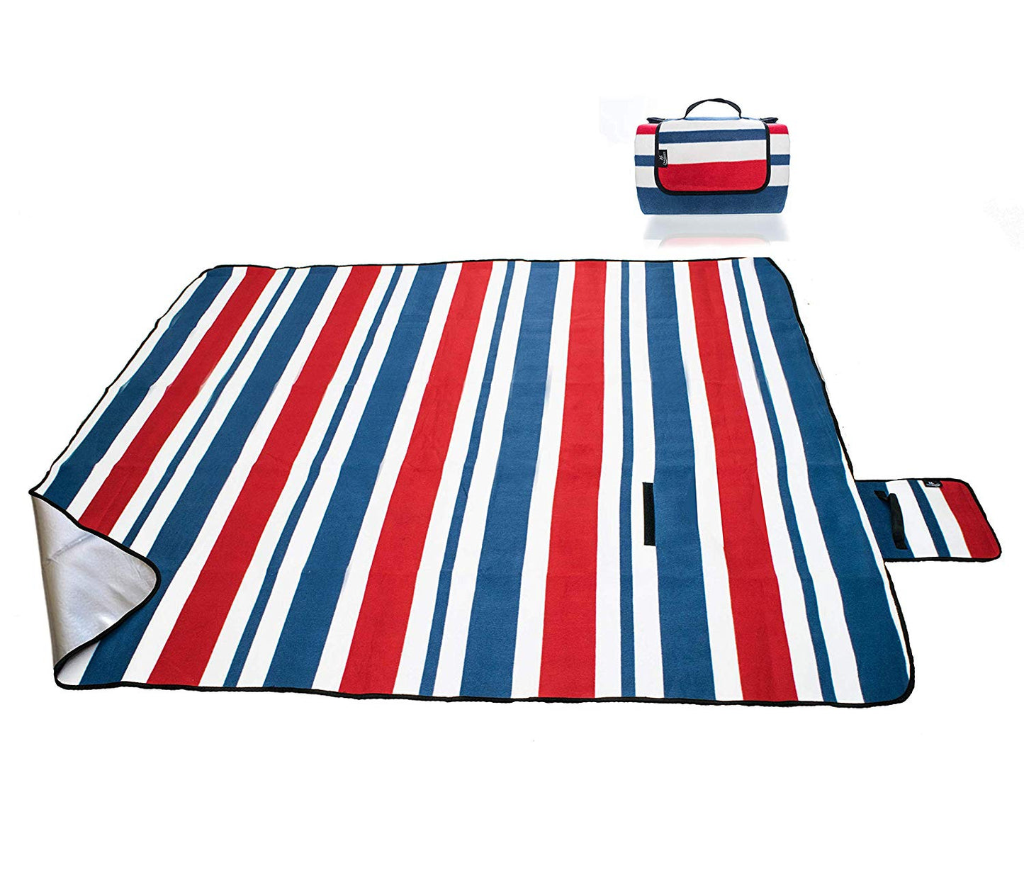 60" x 48" 3-Layer Waterproof Outdoor Blanket/Picnic Blanket - Red Stripe