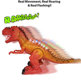 New! 13" Tyrannosaurus Rex Walking Dinosaur Toys for Boys and Girls – Roaring, Walking, and Glowing Electric T Rex